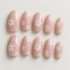 Blush Daisy Floral Press On Nails design preview