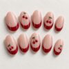 Cherry French Tip Press On Nails design preview