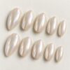 Glazed Pearl Almond Press On Nails design preview