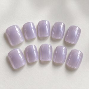 Iced Lilac Glaze Short Square Nails design preview