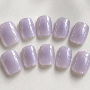 Iced Lilac Glaze Short Square Nails close-up design preview