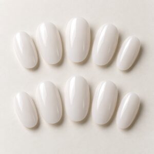 Milky White Oval Press Ons design preview
