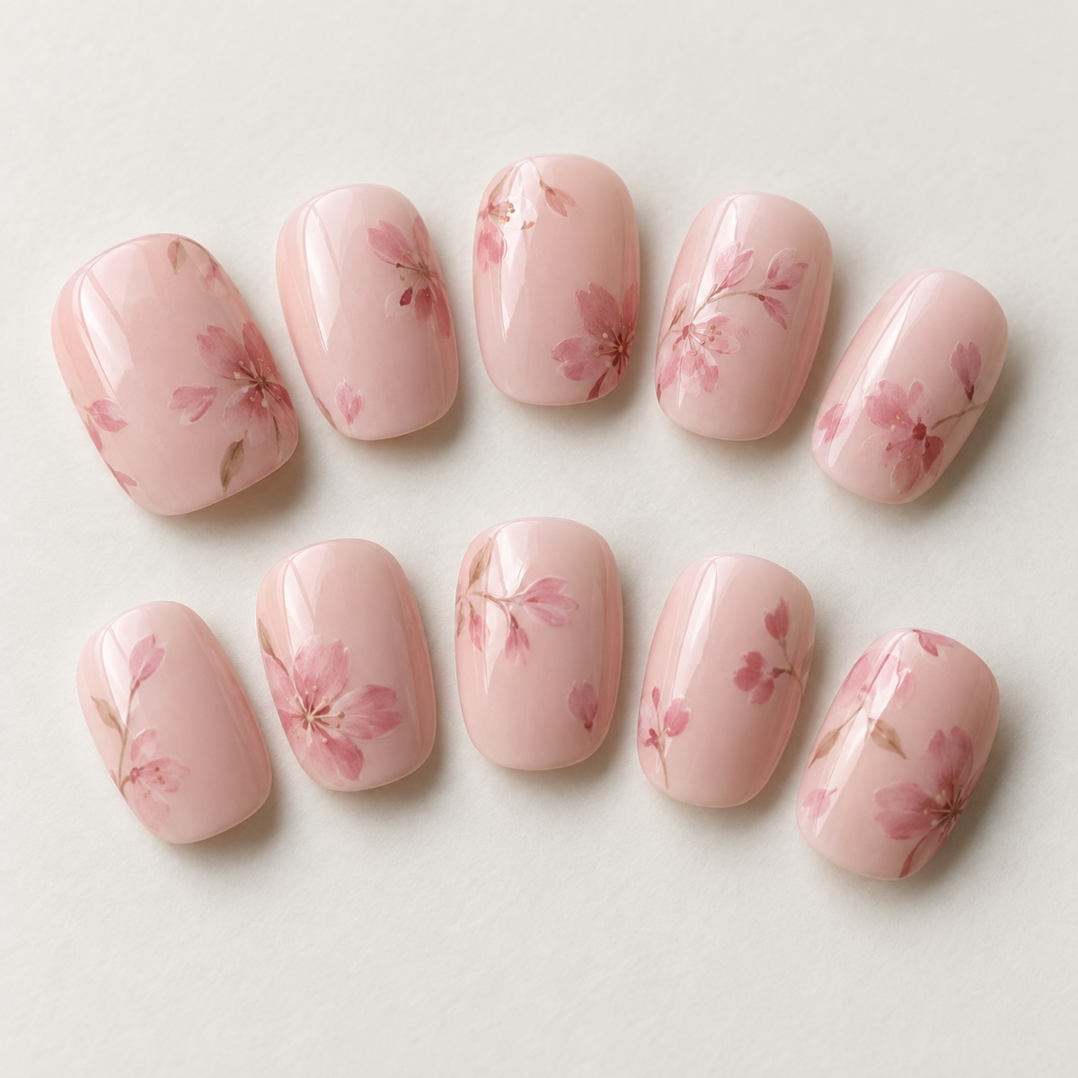 Petal Pink Short Press On Nails design preview