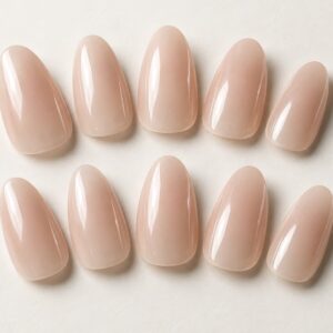 Sheer Nude Everyday Press-On Nails close-up design preview