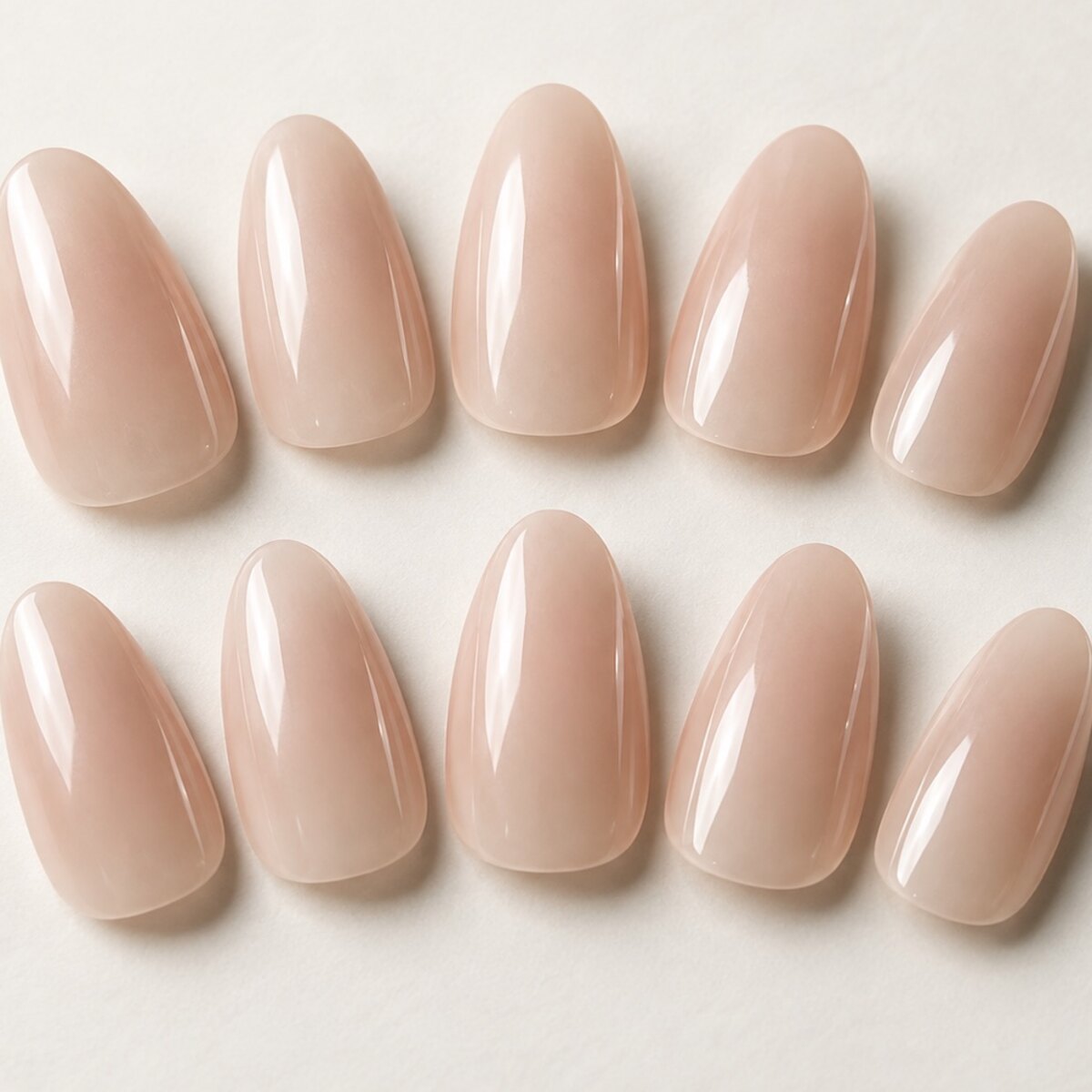 Sheer Nude Everyday Press-On Nails close-up design preview