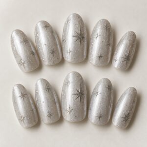 Silver Star Party Press Ons design preview