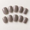 Taupe Gloss Short Square Nails design preview