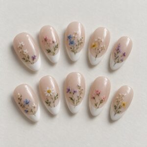 Wildflower French Press On Nails design preview